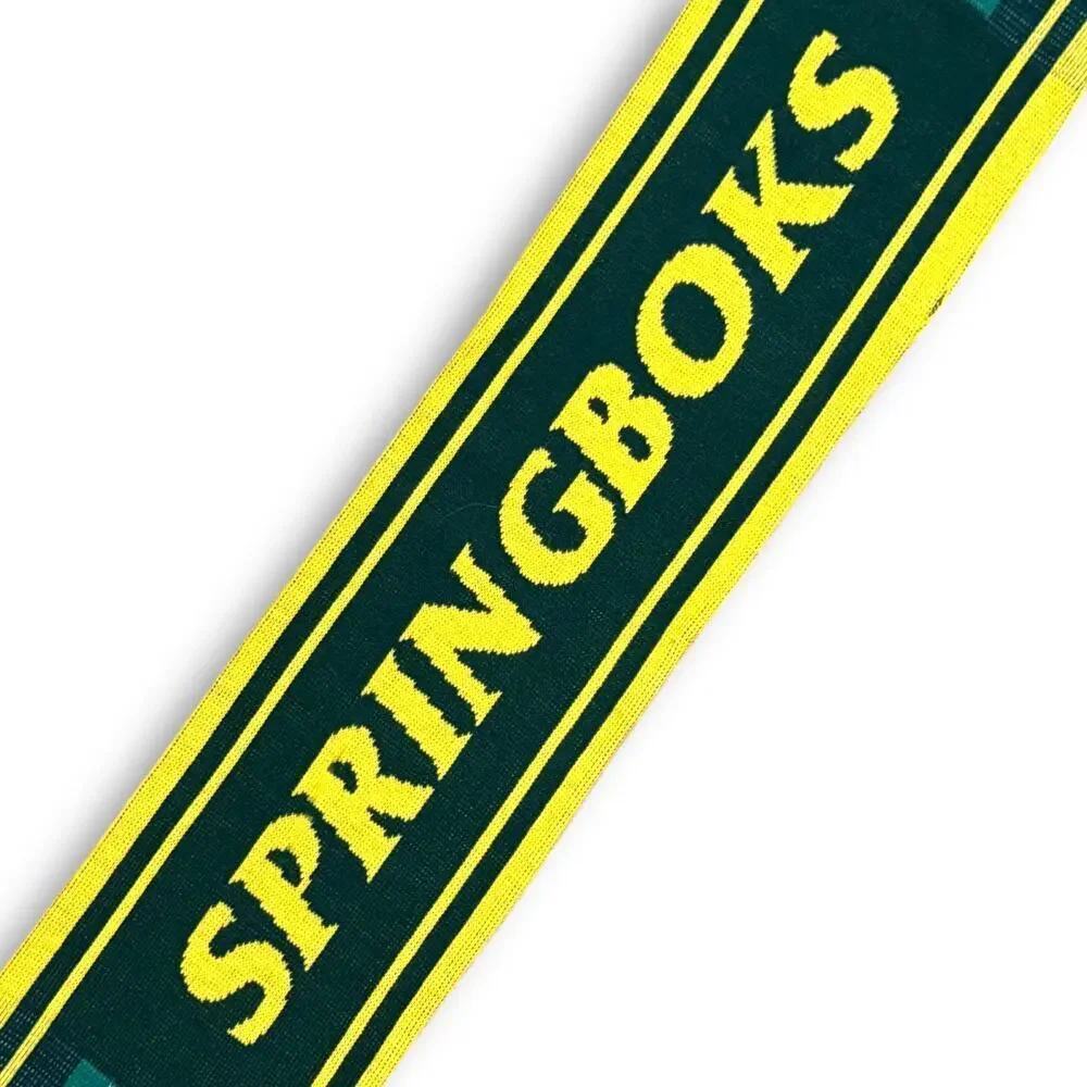 Retro Sprongoboks South Africa Rugby Scarf 2007 Rugby World Cup Green Knit